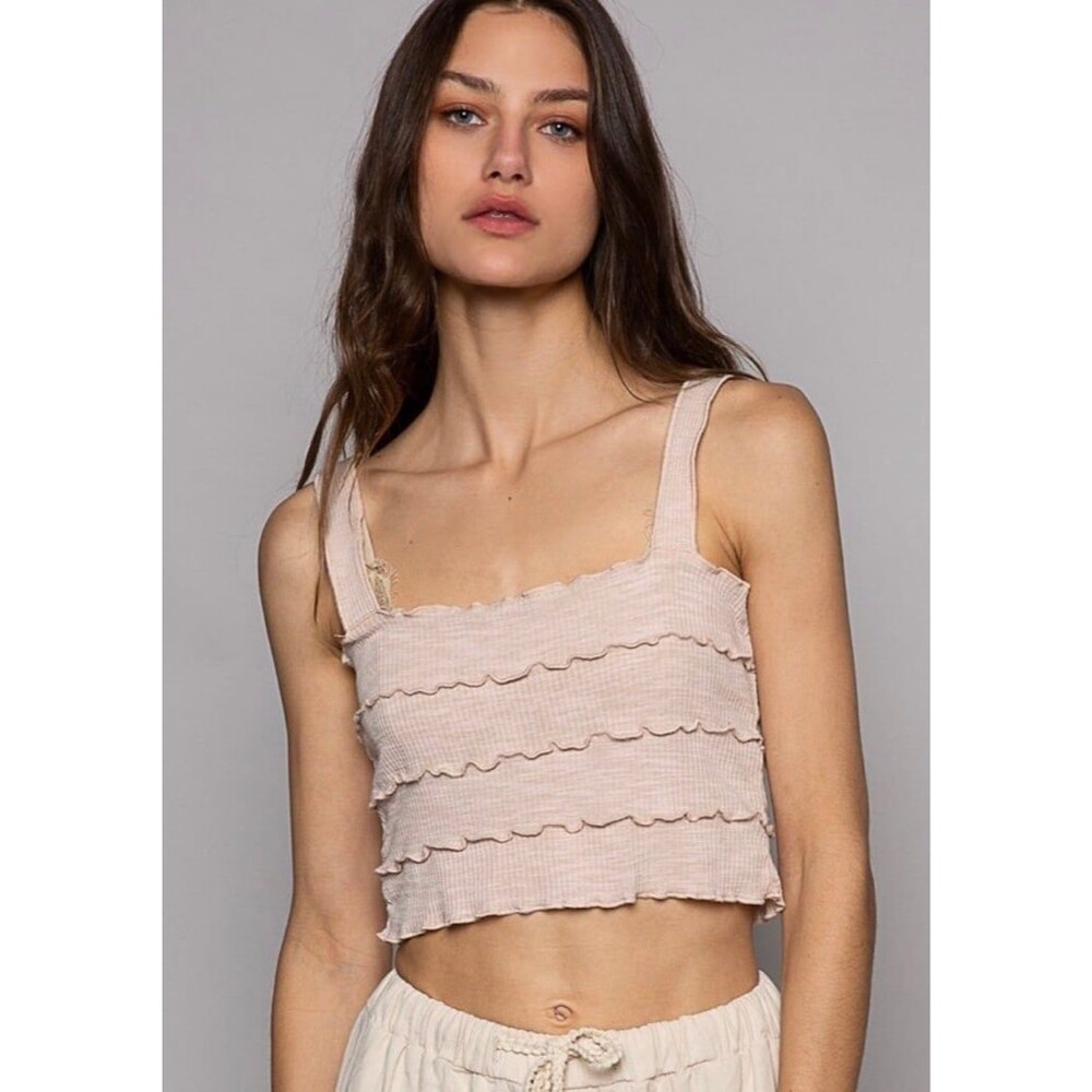 Pol tank top pol crop pol camisole pol shirt pol neutral NEW beige womens small